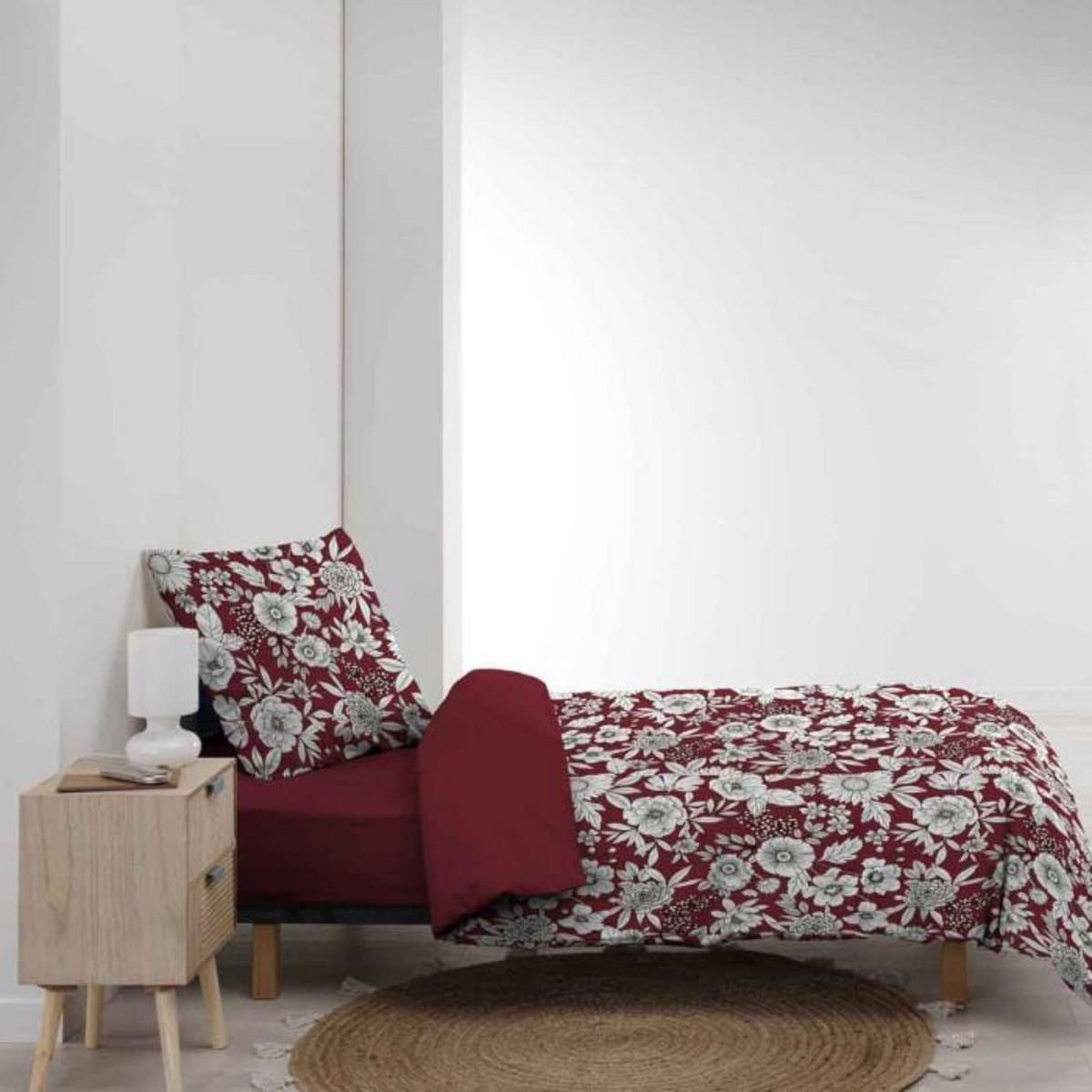 Paris Prix Parure de Lit 2 Pièces  Milady  140x200cm Bordeaux