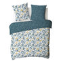 Voir la diapositive 4 : FUTURE HOME Parure de lit 2 personnes en coton 57 fils imprimé bleu
