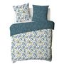 Voir la diapositive 4 : FUTURE HOME Parure de lit 2 personnes en coton 57 fils imprimé bleu