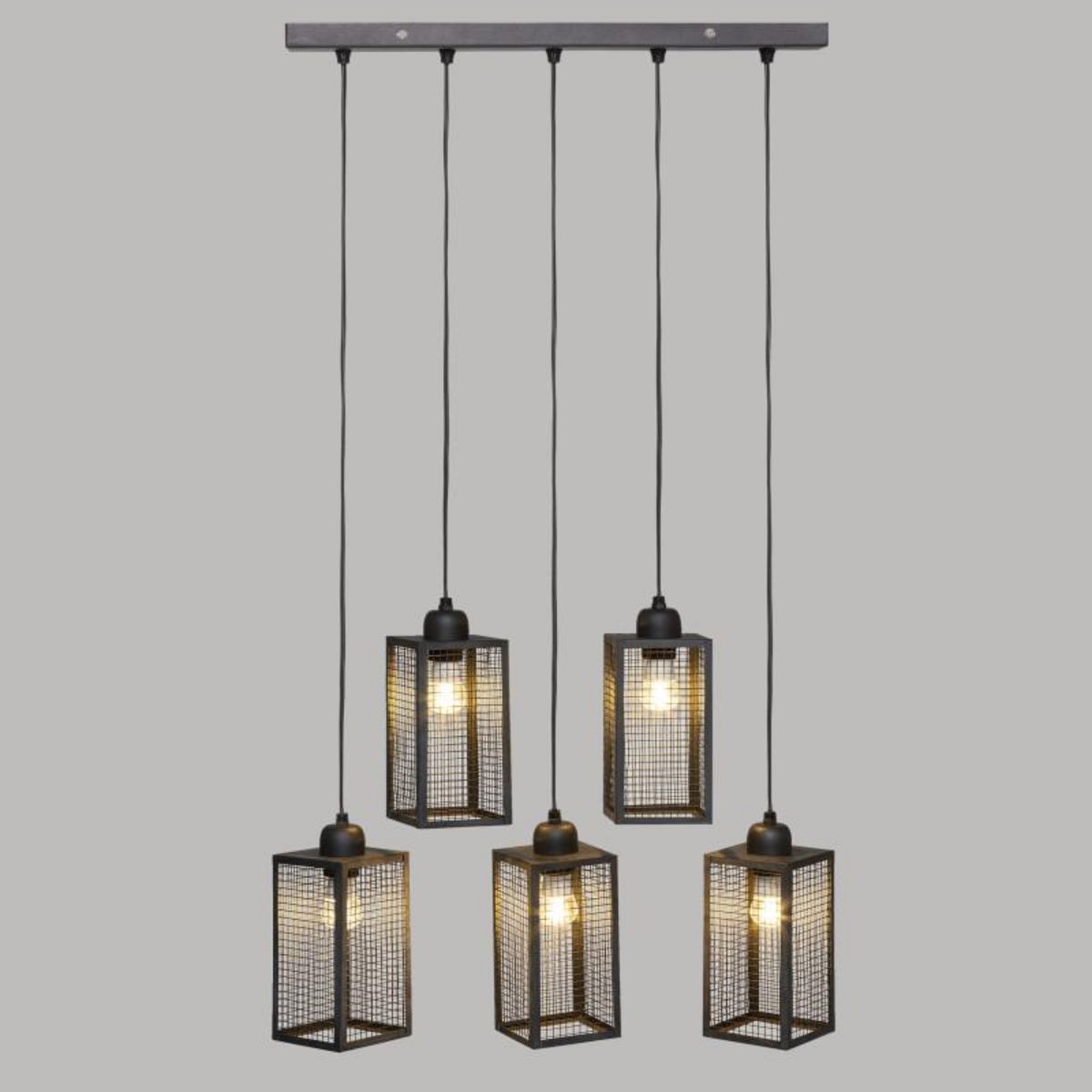 ATMOSPHERA Suspension style loft new-yorkais  Hune  métal noir Atmosphera