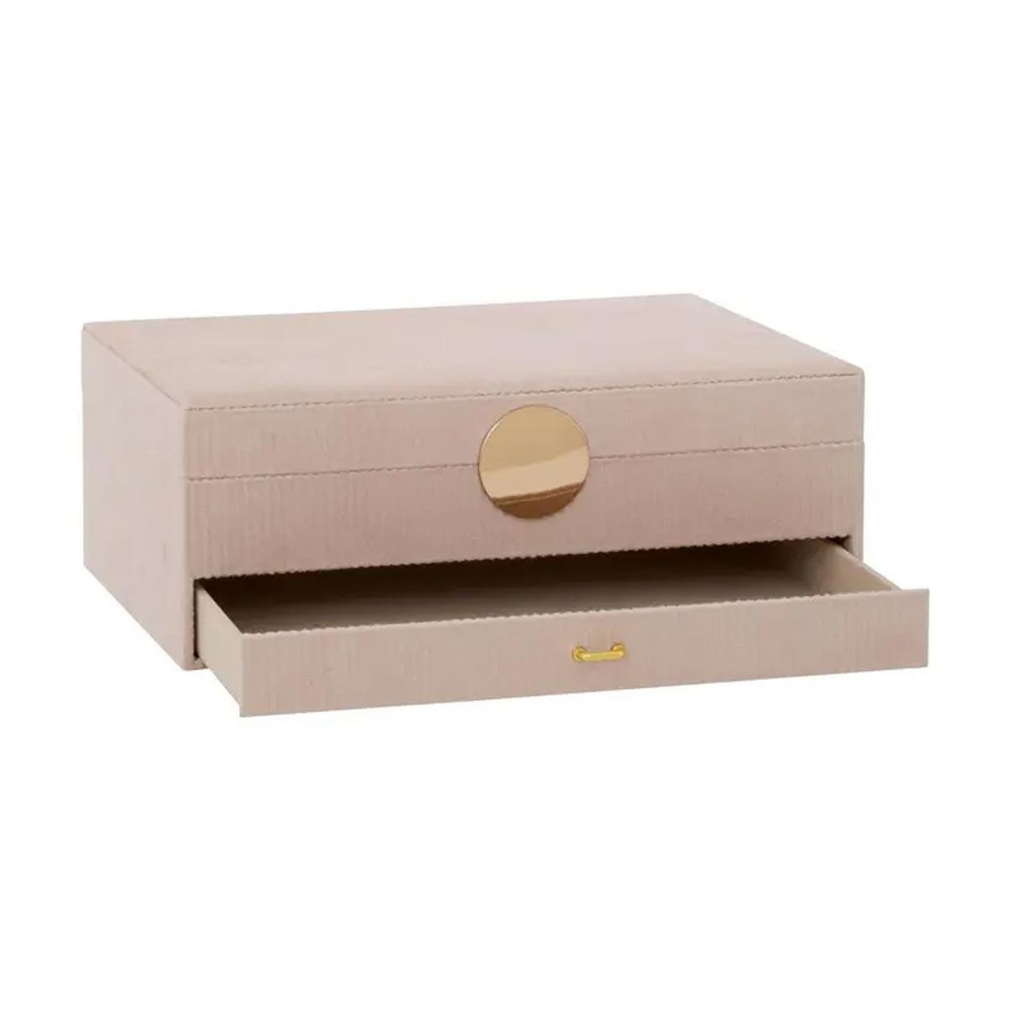 Voir la diapositive 2 : ATMOSPHERA Boîte à Bijoux en Velours  Enya  27cm Beige