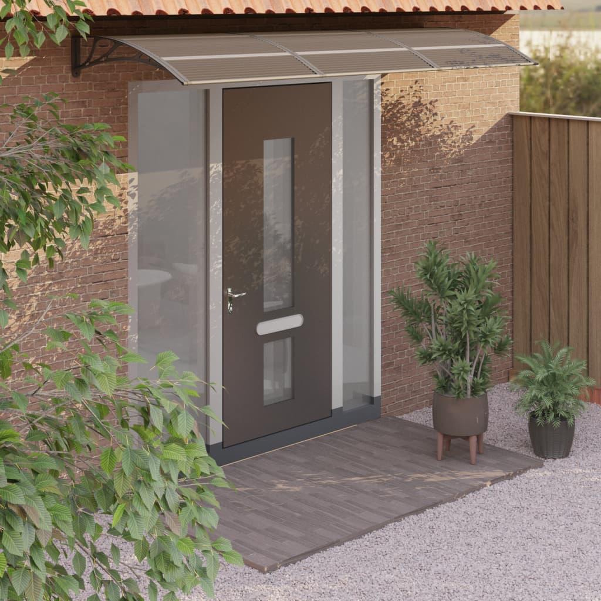 Voir la diapositive 1 : VIDAXL Auvent de porte Noir 300x100 cm Polycarbonate