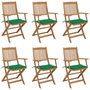 Voir la diapositive 1 : VIDAXL Chaises pliables de jardin lot de 6 avec coussins Bois d'acacia