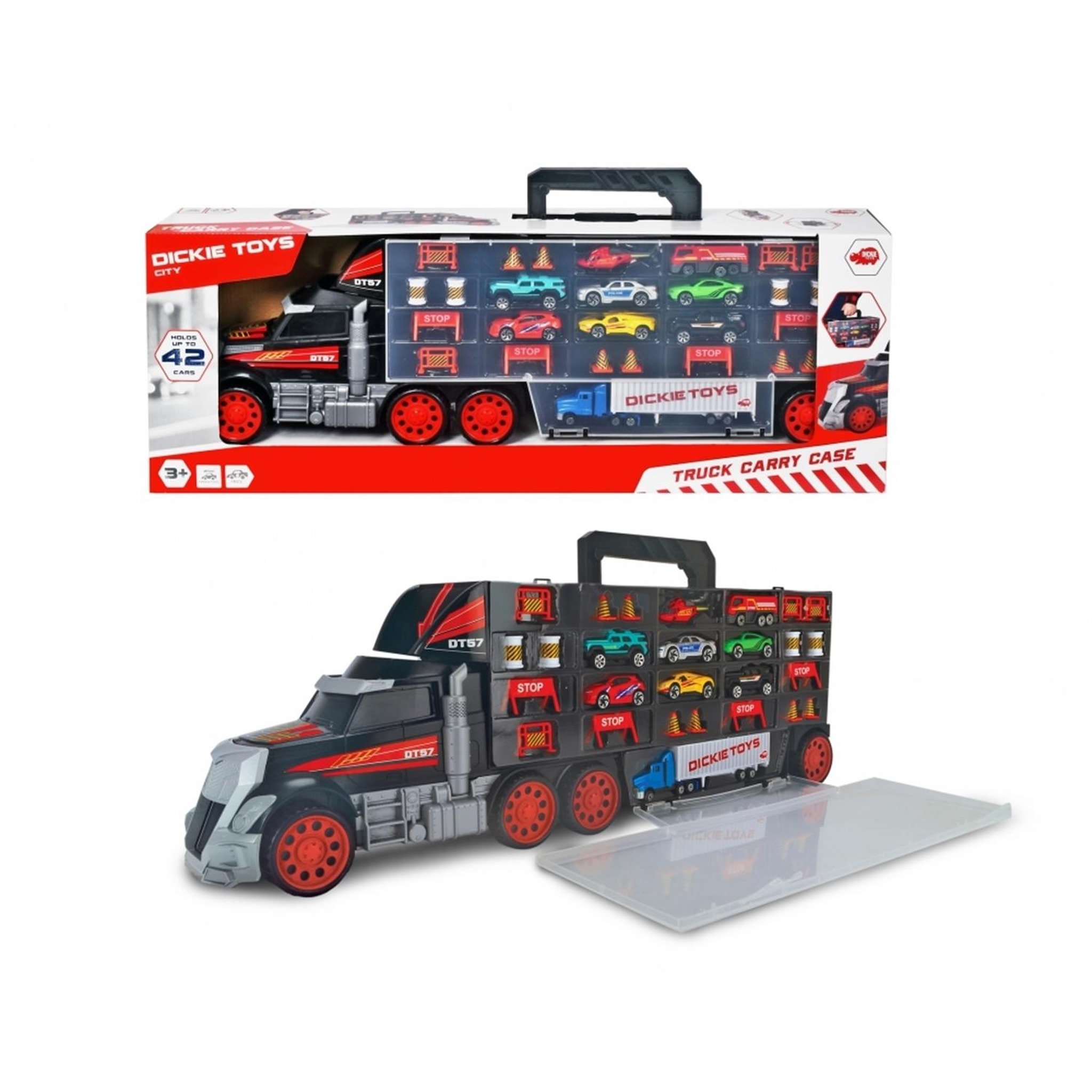 Voir la diapositive 5 : SIMBA.DICKIE.GROUP Camion transporteur de voitures - Dickie Toys - Truck Carry Case - 7 véhicules die-cast - 62cm