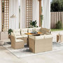 Voir la diapositive 1 : VIDAXL Salon de jardin avec coussins 9 pcs beige resine tressee