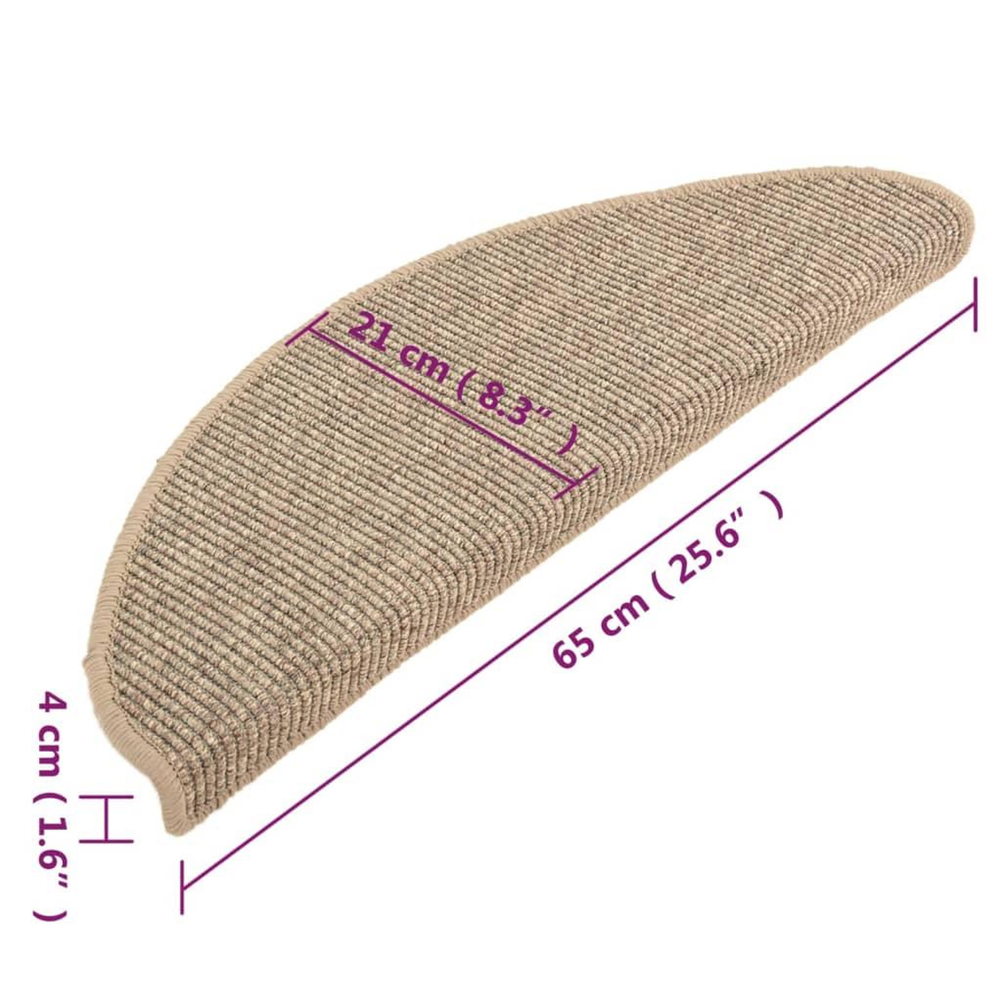 Voir la diapositive 6 : VIDAXL Tapis d'escalier auto-adhesifs 15 pcs Beige fonce 65x21x4 cm