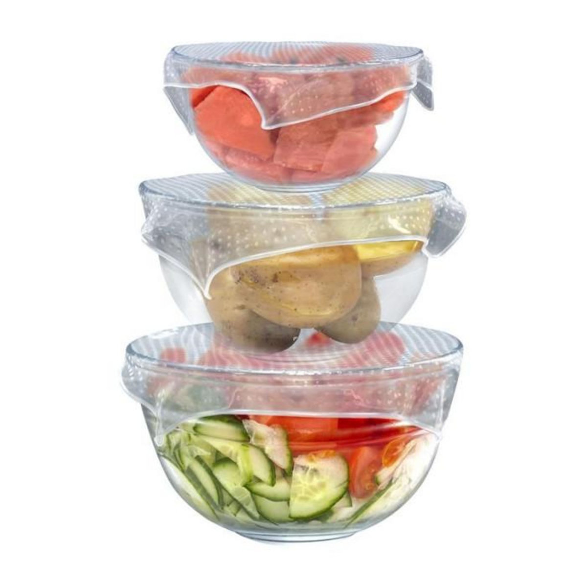 Paris Prix Lot de 3 Couvercles  Réutilisable  30cm Transparent