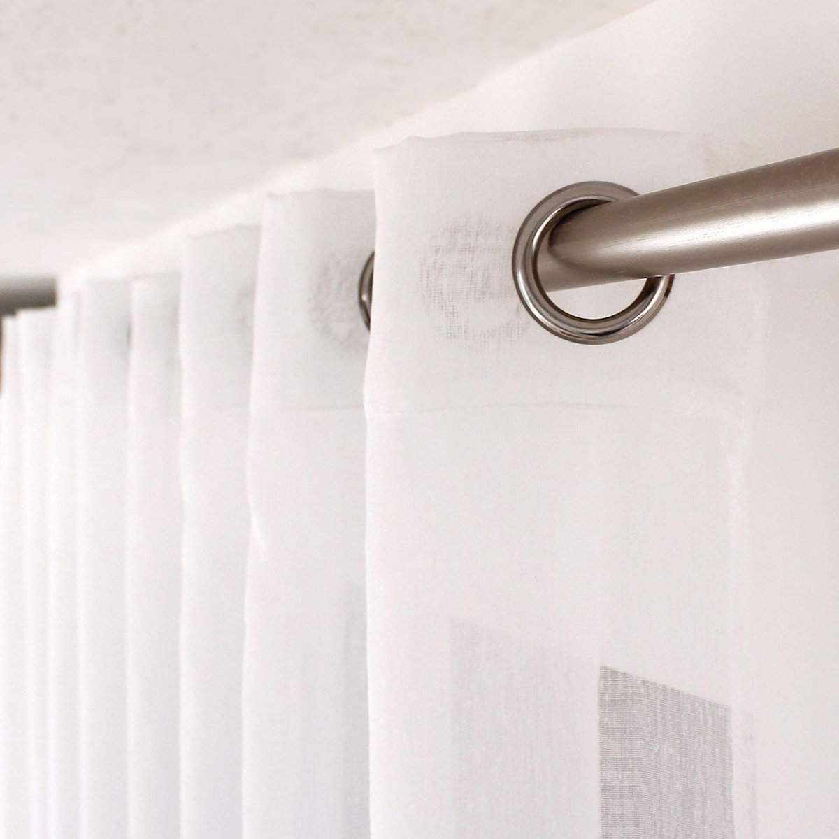 TOILINUX Voilage sablé très grande largeur - 420 x 240 cm - Blanc