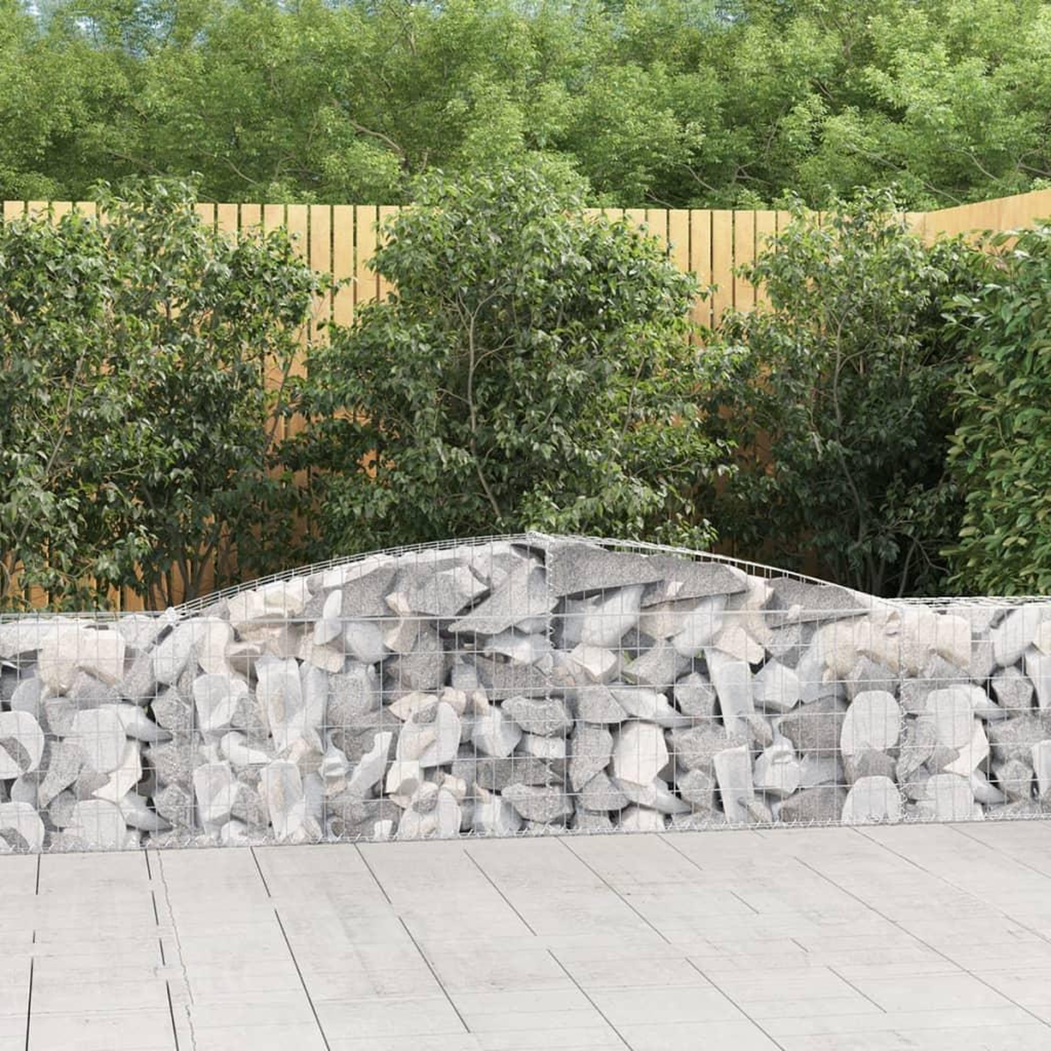 Voir la diapositive 1 : VIDAXL Panier de gabions arque 400x30x60/80 cm Fer galvanise