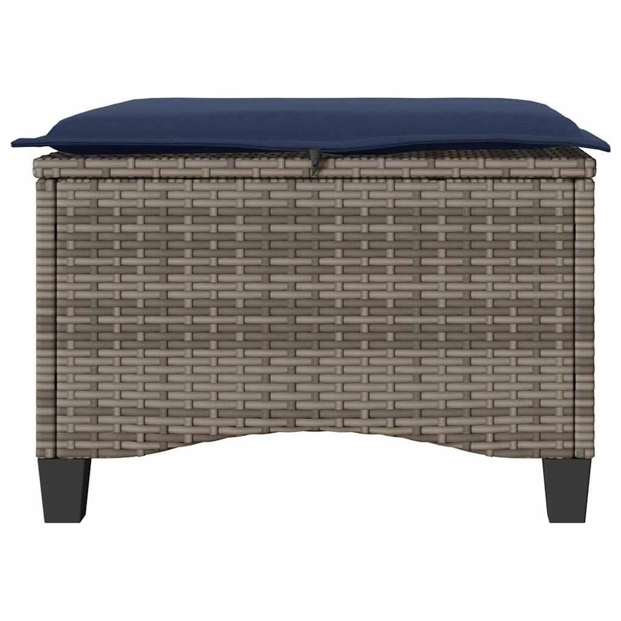 Voir la diapositive 5 : VIDAXL Tabourets jardin coussins 2 pcs gris 55x55x36 cm resine tressee