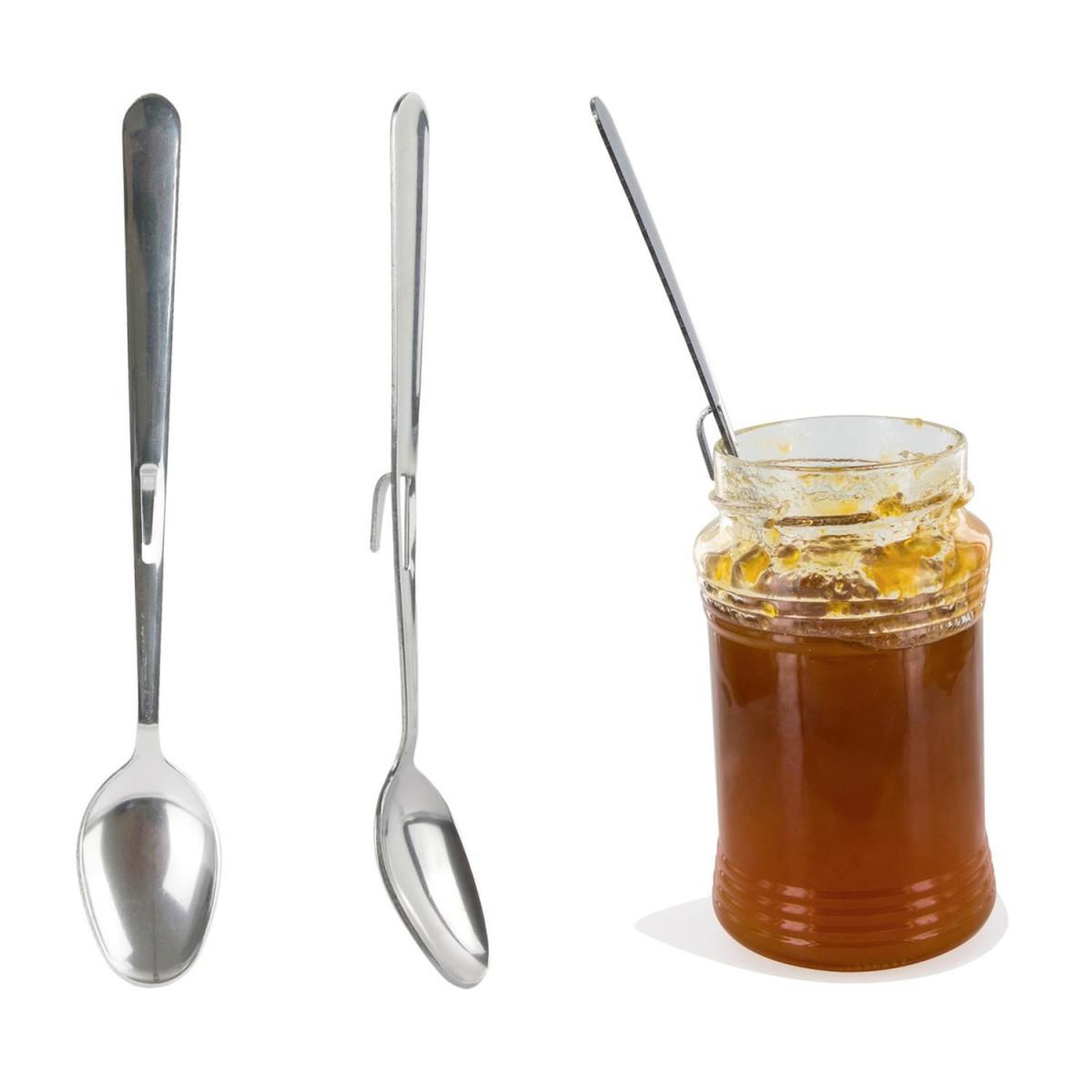 Voir la diapositive 2 : COOK CONCEPT Lot de 2 cuillères à confiture  marmelade  19cm gris