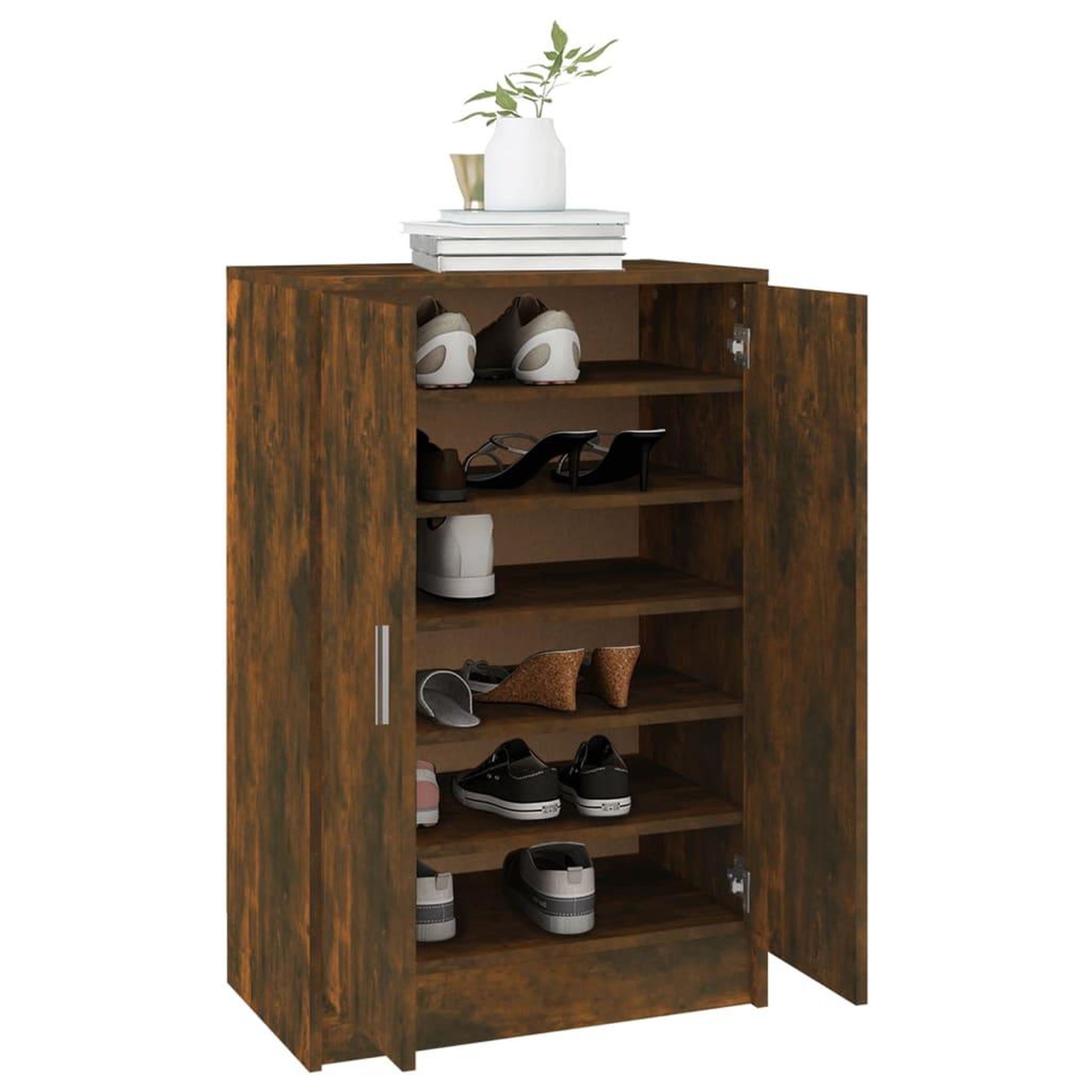 Voir la diapositive 4 : VIDAXL Meuble a chaussures Chene fume 60x35x92 cm Bois d'ingenierie