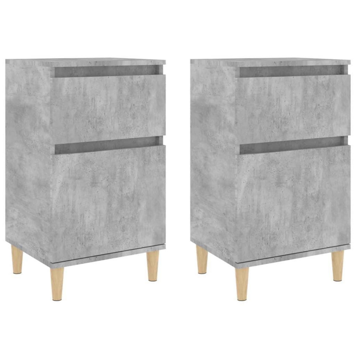 VIDAXL Tables de chevet 2 pcs gris beton 40x35x70 cm