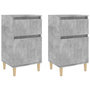 Voir la diapositive 2 : VIDAXL Tables de chevet 2 pcs gris beton 40x35x70 cm