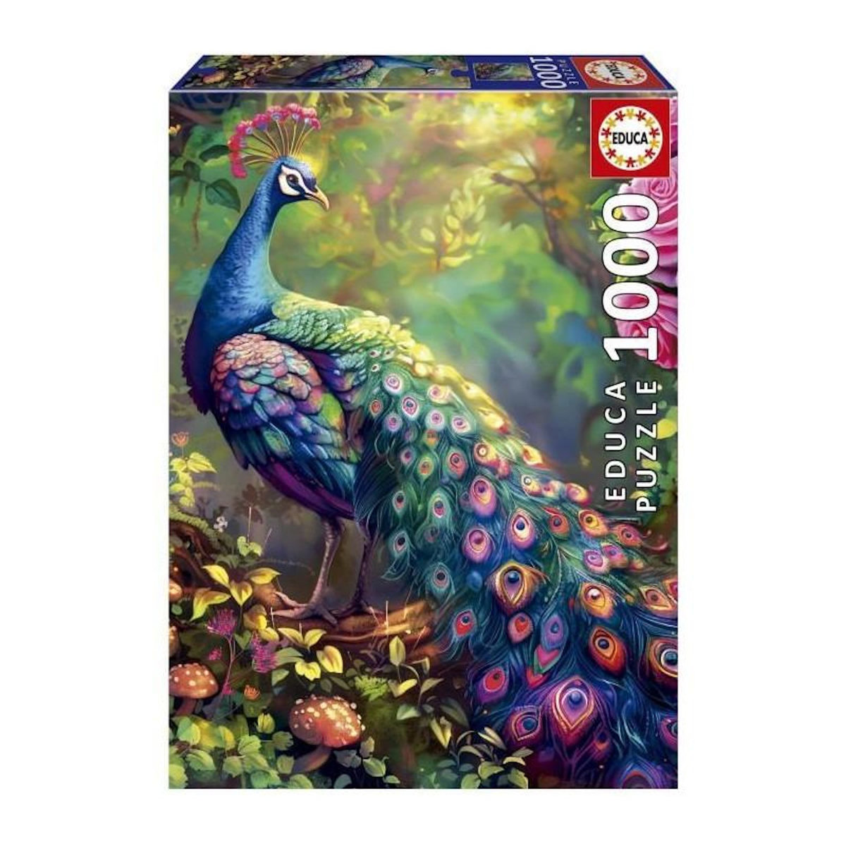 EDUCA Puzzle 1000 pièces – Jardin de Paons – 68 x 48 cm – Educa – Adulte dès 12 ans