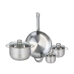 ELO Ensemble de 1 Poêle de cuisson 32 cm et 3 faitouts 12, 14 et 24 cm Elo Profi Brillant