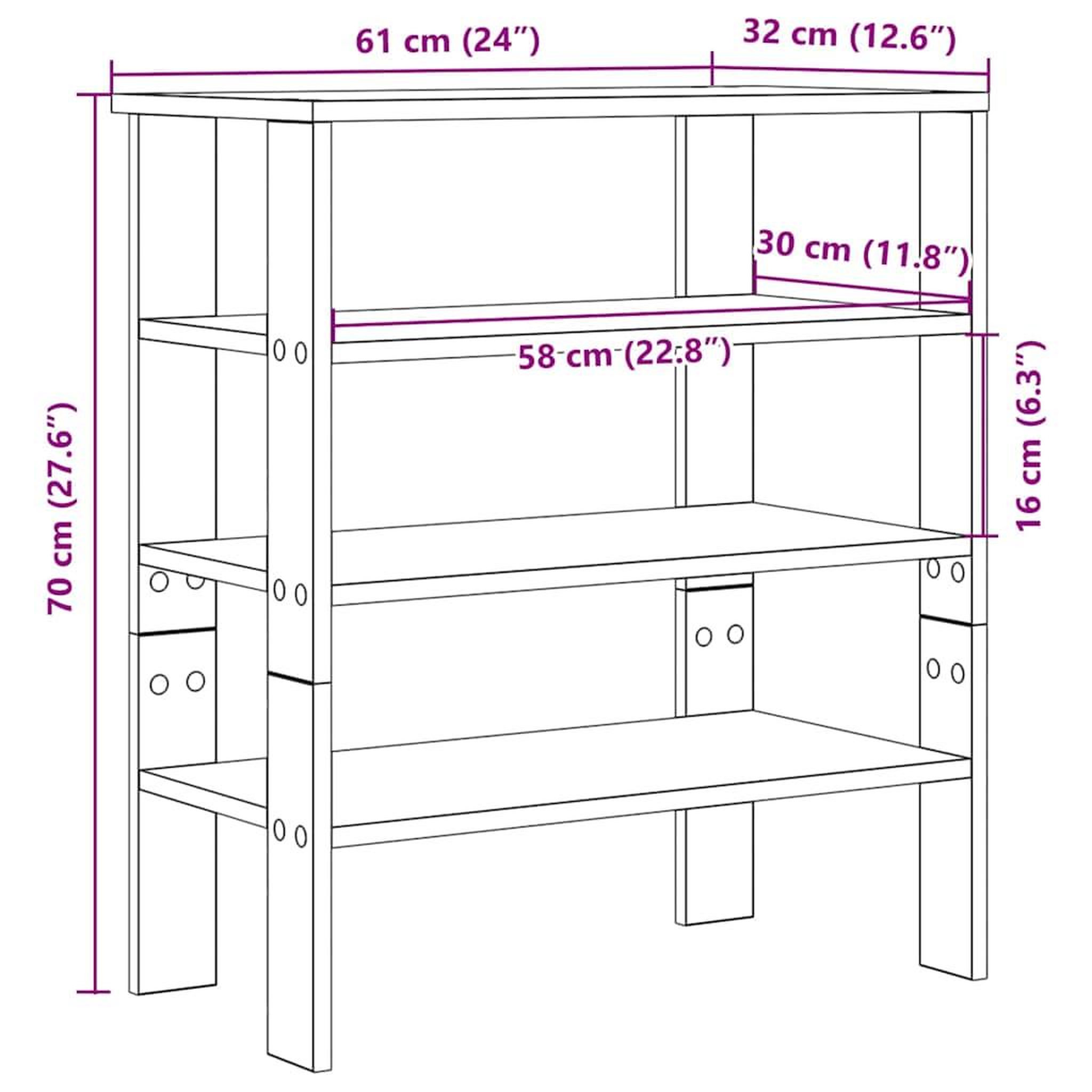 Voir la diapositive 6 : VIDAXL Etagere a chaussures noir 61x32x70 cm bois d'ingenierie