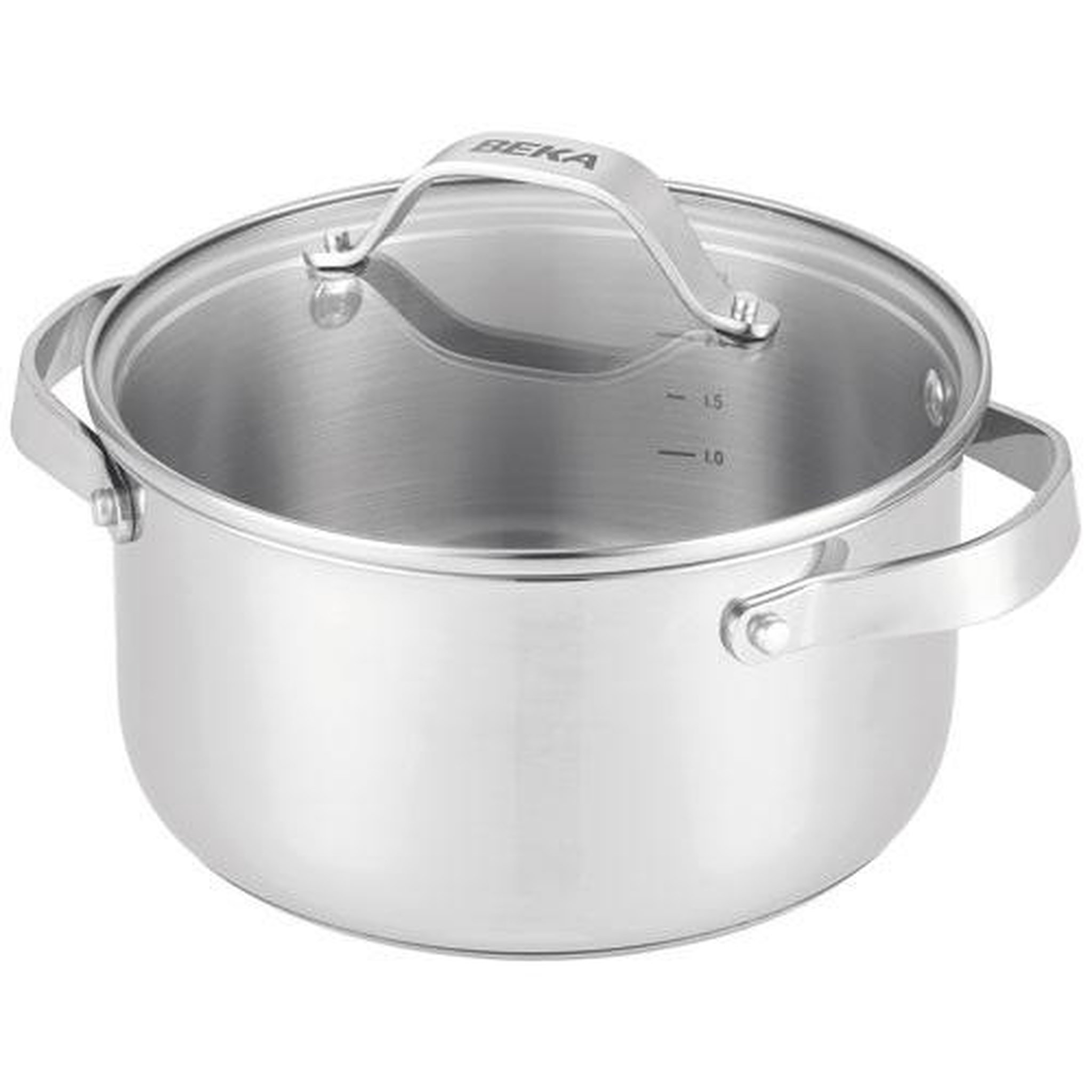 Beka Faitout inox 24cm avec couvercle en verre - 101034