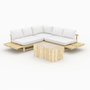 Voir la diapositive 1 : Rendez vous déco Salon de jardin blanc 4 personnes en bois de teck, canapé, table basse-Sunny