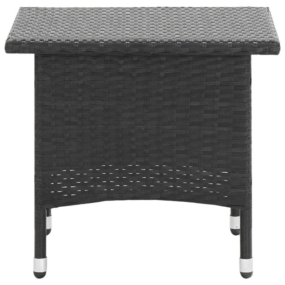 VIDAXL Table a the Noir 50x50x47 cm Resine tressee