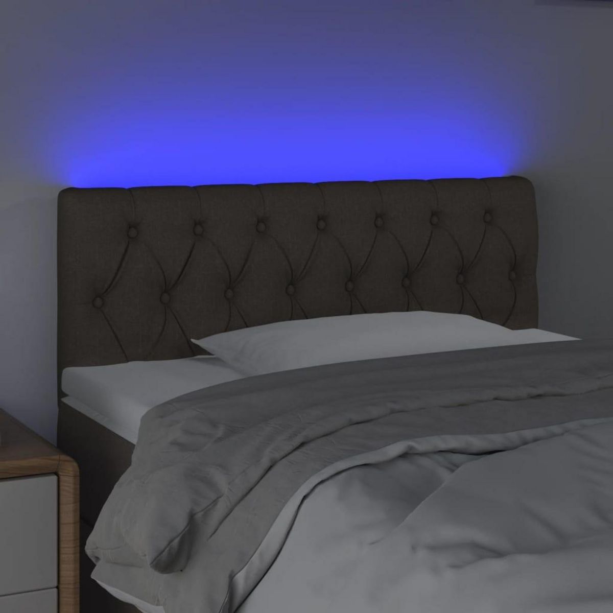 VIDAXL Tete de lit a LED Taupe 90x7x78/88 cm Tissu