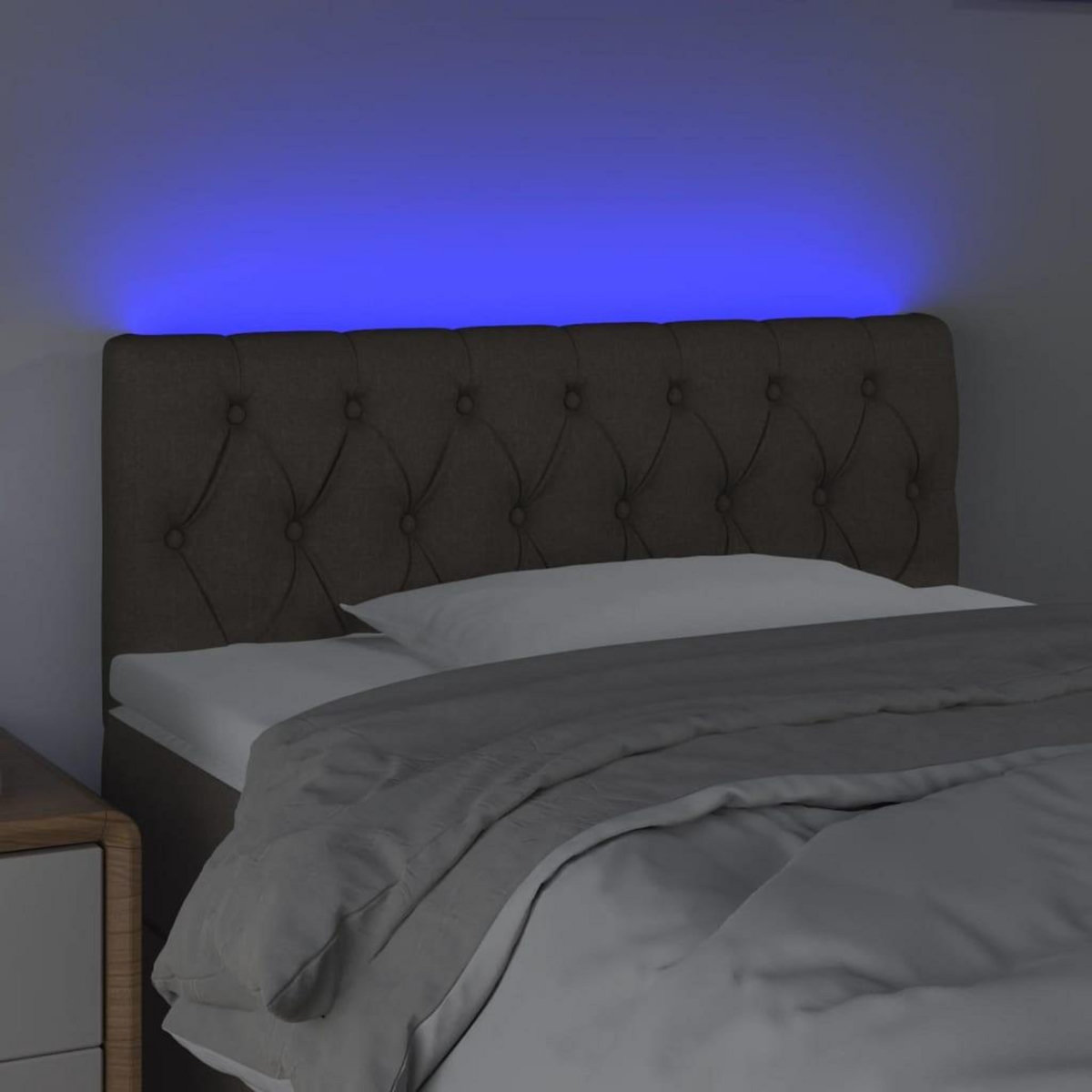 VIDAXL Tete de lit a LED Taupe 90x7x78/88 cm Tissu