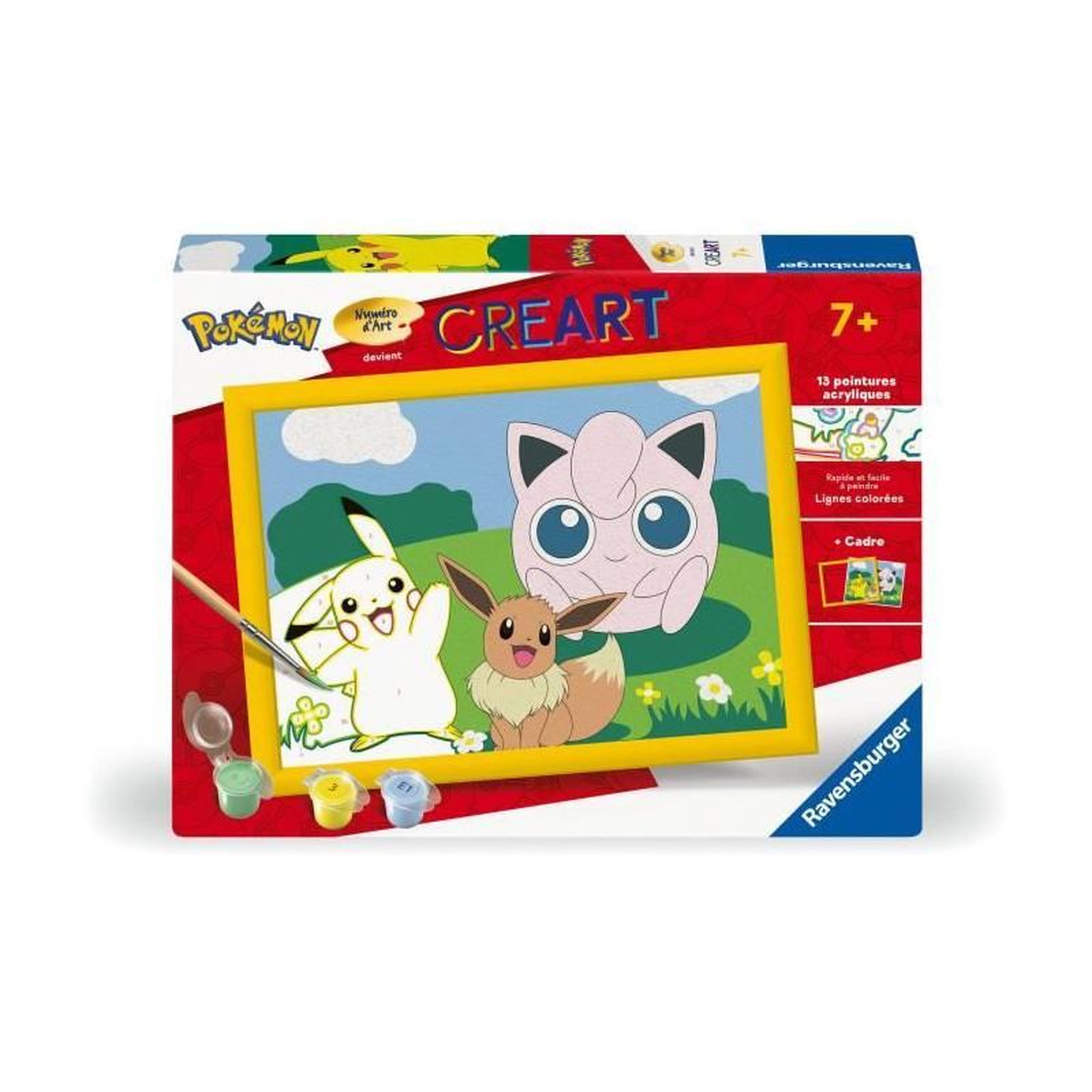 RAVENSBURGER CreArt Kids 18x24cm Pokemon, Kit de peinture par numéros Numéro d'Art, Des 7 ans, 25839, Ravensburger