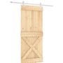 Voir la diapositive 2 : VIDAXL Porte coulissante et kit de quincaillerie 90x210 cm pin massif