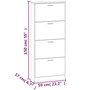 Voir la diapositive 6 : VIDAXL Armoire a chaussures Blanc 59x17x150 cm Bois d'ingenierie