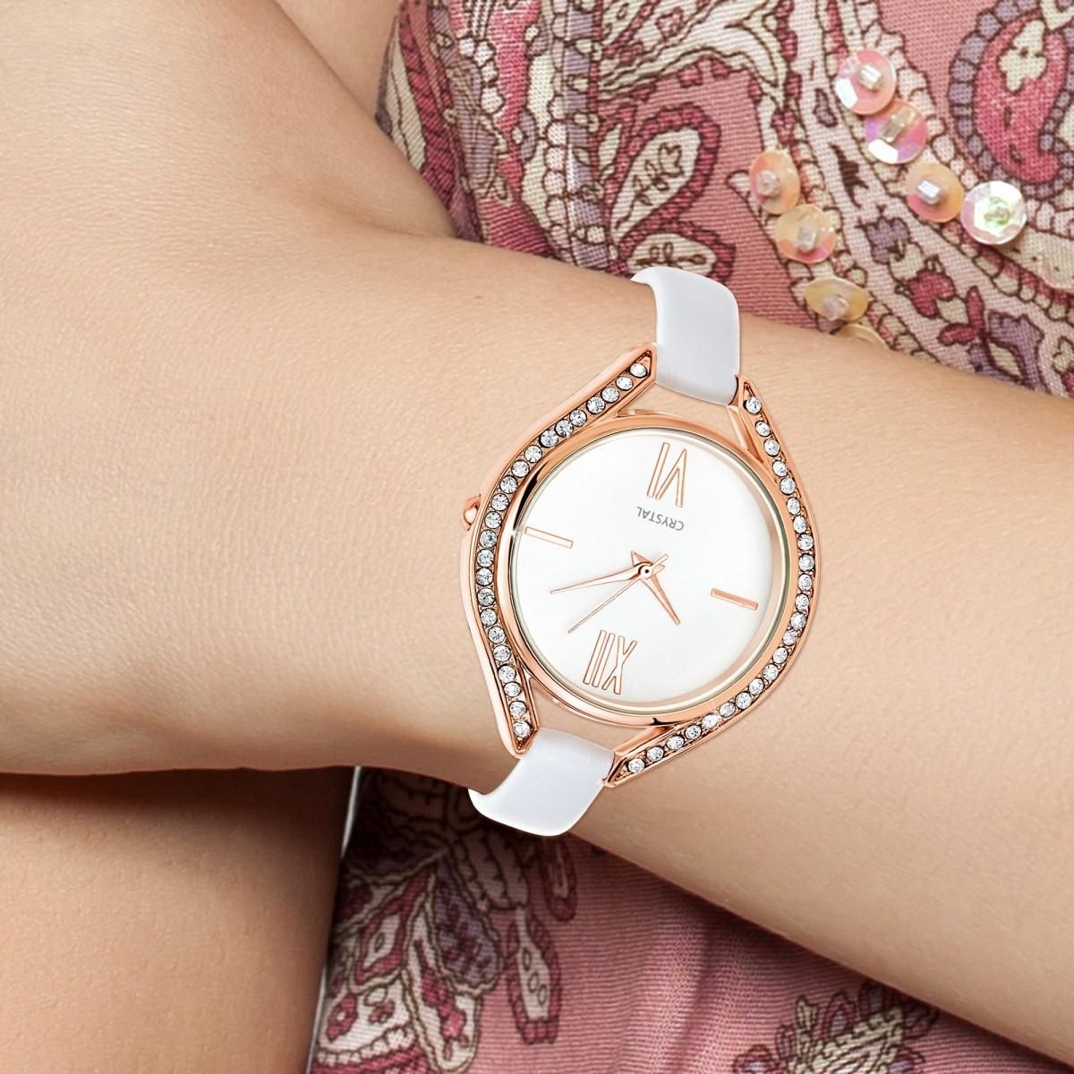 SC CRYSTAL Montre Lana SC Crystal ornée de 46 Cristaux scintillants