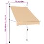 Voir la diapositive 6 : VIDAXL Auvent retractable manuel 100 cm Rayures oranges et blanches