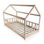Voir la diapositive 3 : Lit cabane 90 x 190 cm + sommier + barrière TIKI