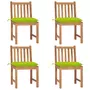 VIDAXL Chaises de jardin 4 pcs avec coussins Bois de teck massif
