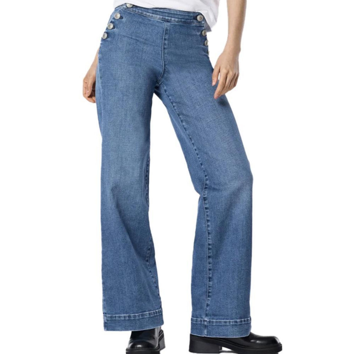 Only Jean Loose Bleu Moyen Femme Bleu Only Mollie