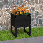 VIDAXL Jardiniere Noir 40x40x52,5 cm Bois massif de pin