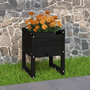 Voir la diapositive 1 : VIDAXL Jardiniere Noir 40x40x52,5 cm Bois massif de pin