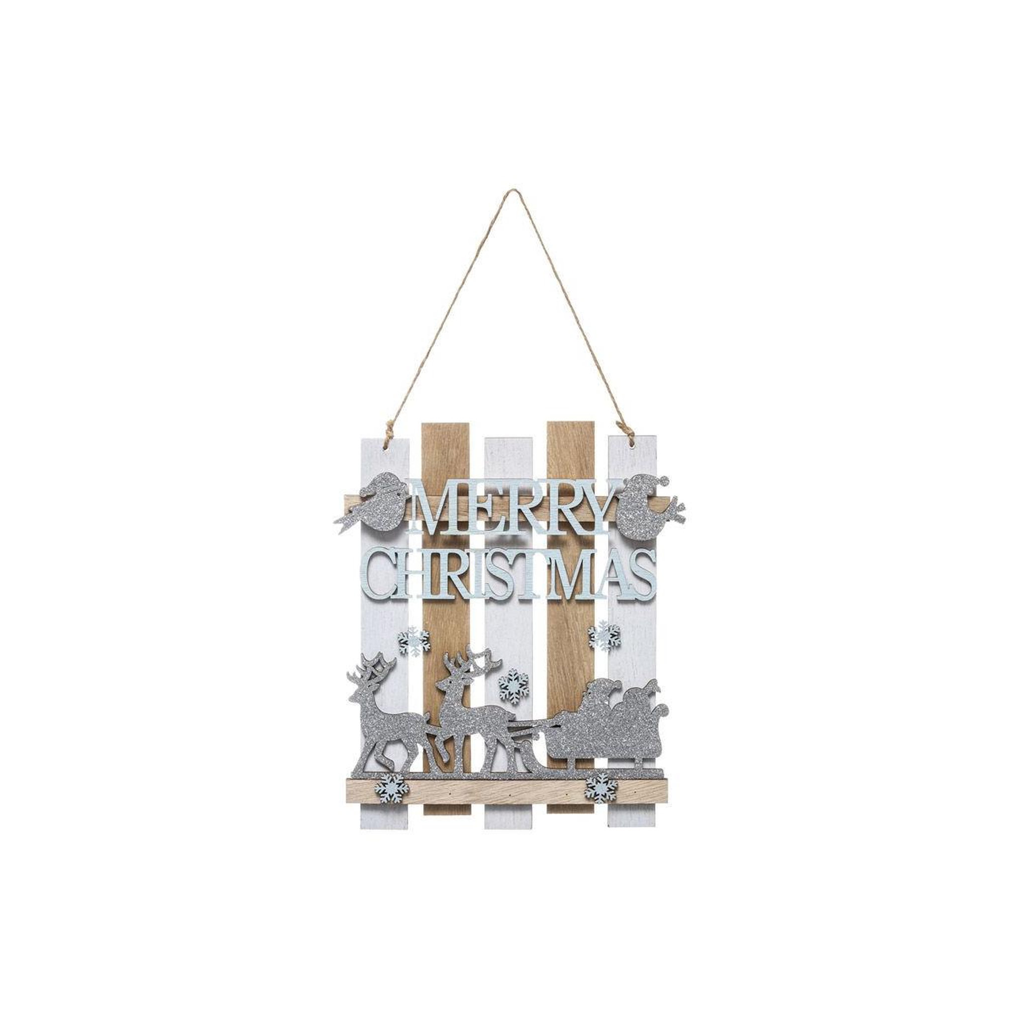 FEERIC LIGHT & CHRISTMAS Décoration de noël planche  polaire  23cm argent