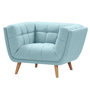 Voir la diapositive 6 : Rendez vous déco Fauteuil capitonné en tissu bleu clair-Carmen