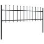 Voir la diapositive 2 : VIDAXL Cloture de jardin avec dessus en lance Acier 3,4 x 0,6 m Noir