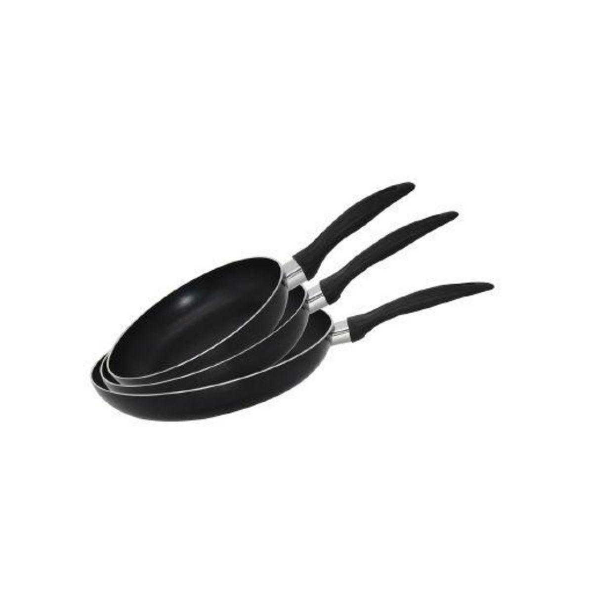 ACTUEL  Lot de 3 poêles aluminium 20 24 28 cm