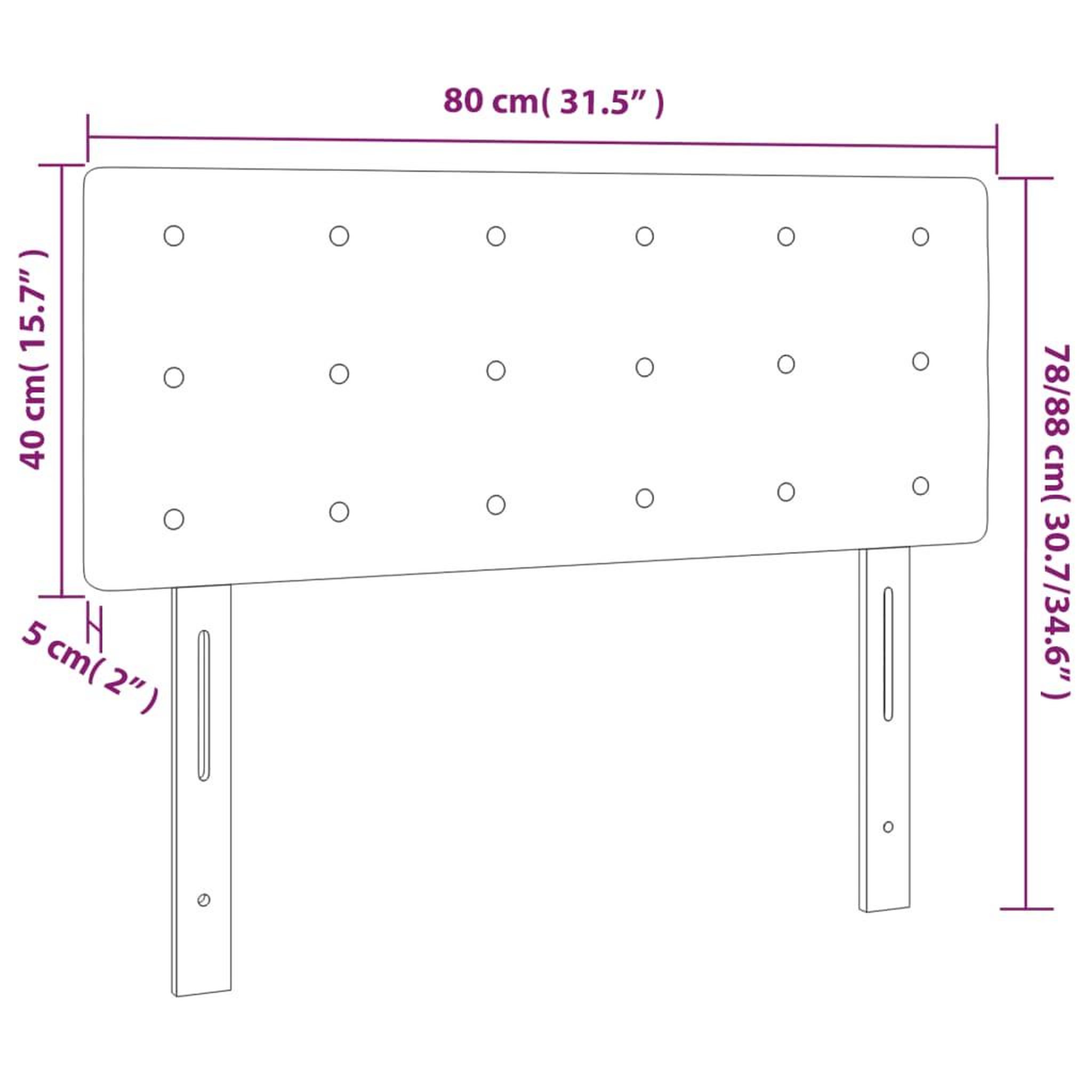 Voir la diapositive 6 : VIDAXL Tete de lit a LED Blanc 80x5x78/88 cm Similicuir