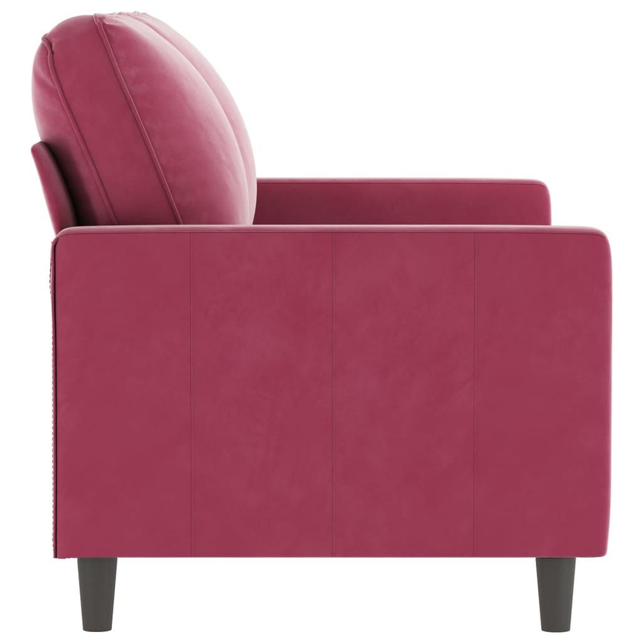 Voir la diapositive 4 : VIDAXL Canape a 2 places Rouge bordeaux 120 cm Velours