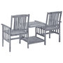Voir la diapositive 4 : VIDAXL Chaises de jardin avec table a the et coussins Acacia solide