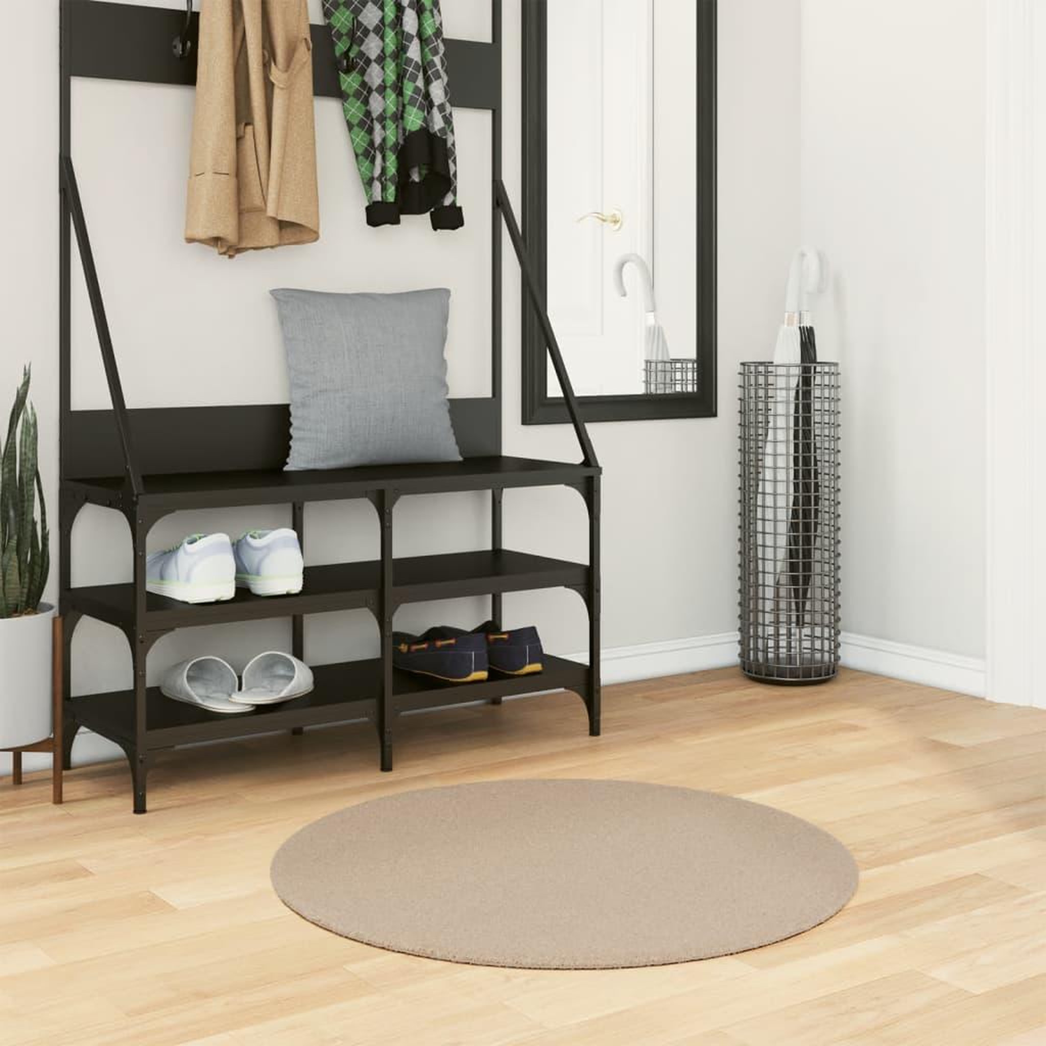 VIDAXL Tapis HUARTE a poils courts doux et lavable sable Ø 80 cm