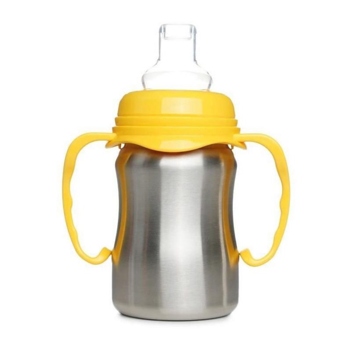 THERMOBABY Tasse d'apprentissage - THERMOBABY - Inox - 180 ml - Jaune Mangue - Ergonomique et anti-fuites