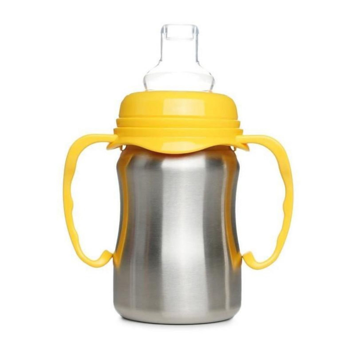 THERMOBABY Tasse d'apprentissage - THERMOBABY - Inox - 180 ml - Jaune Mangue - Ergonomique et anti-fuites