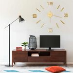 VIDAXL Horloge murale 3D Design moderne Dore 100 cm XXL