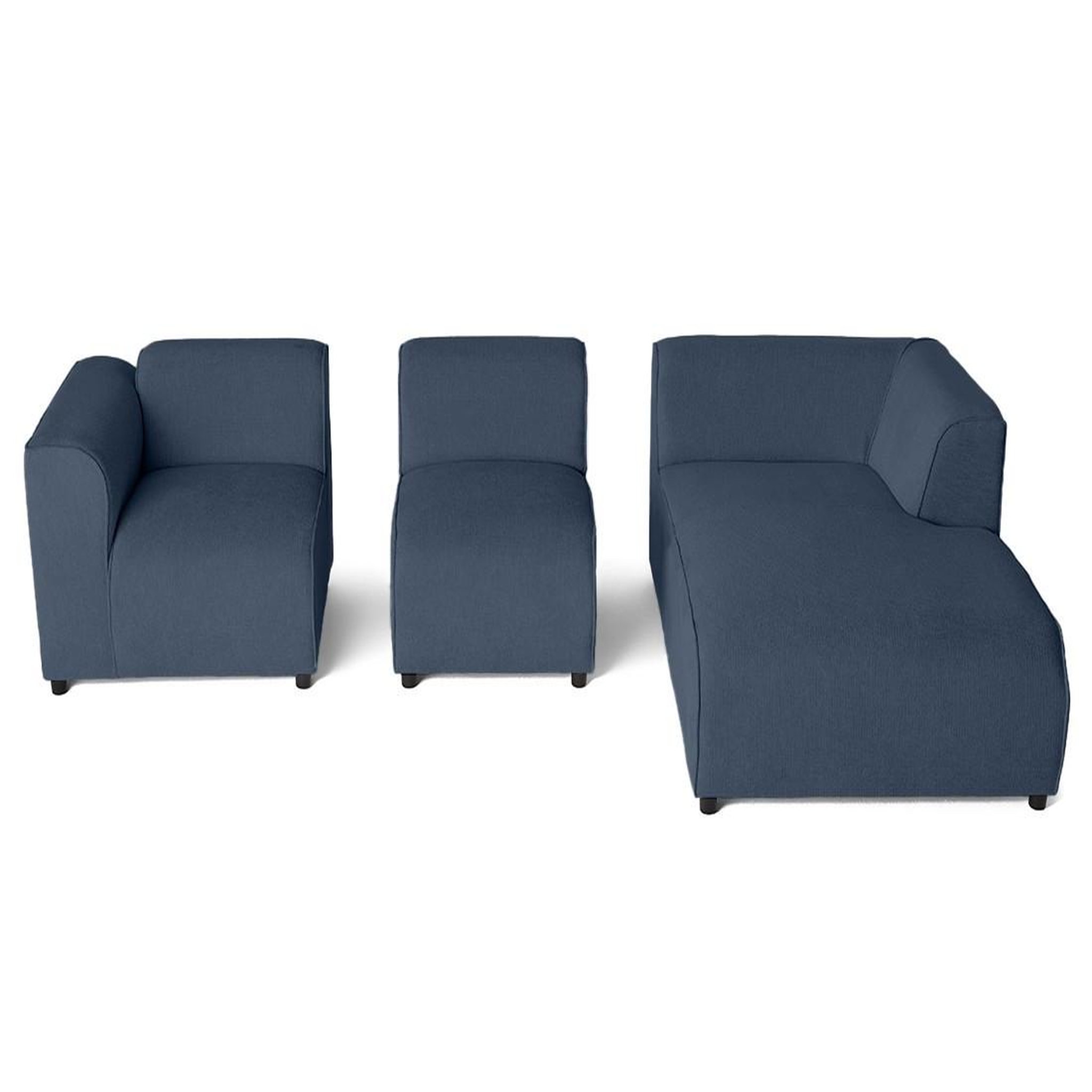 Voir la diapositive 3 : LISA DESIGN Suaro - canapé modulable d'angle droit 4 places en tissu texturé