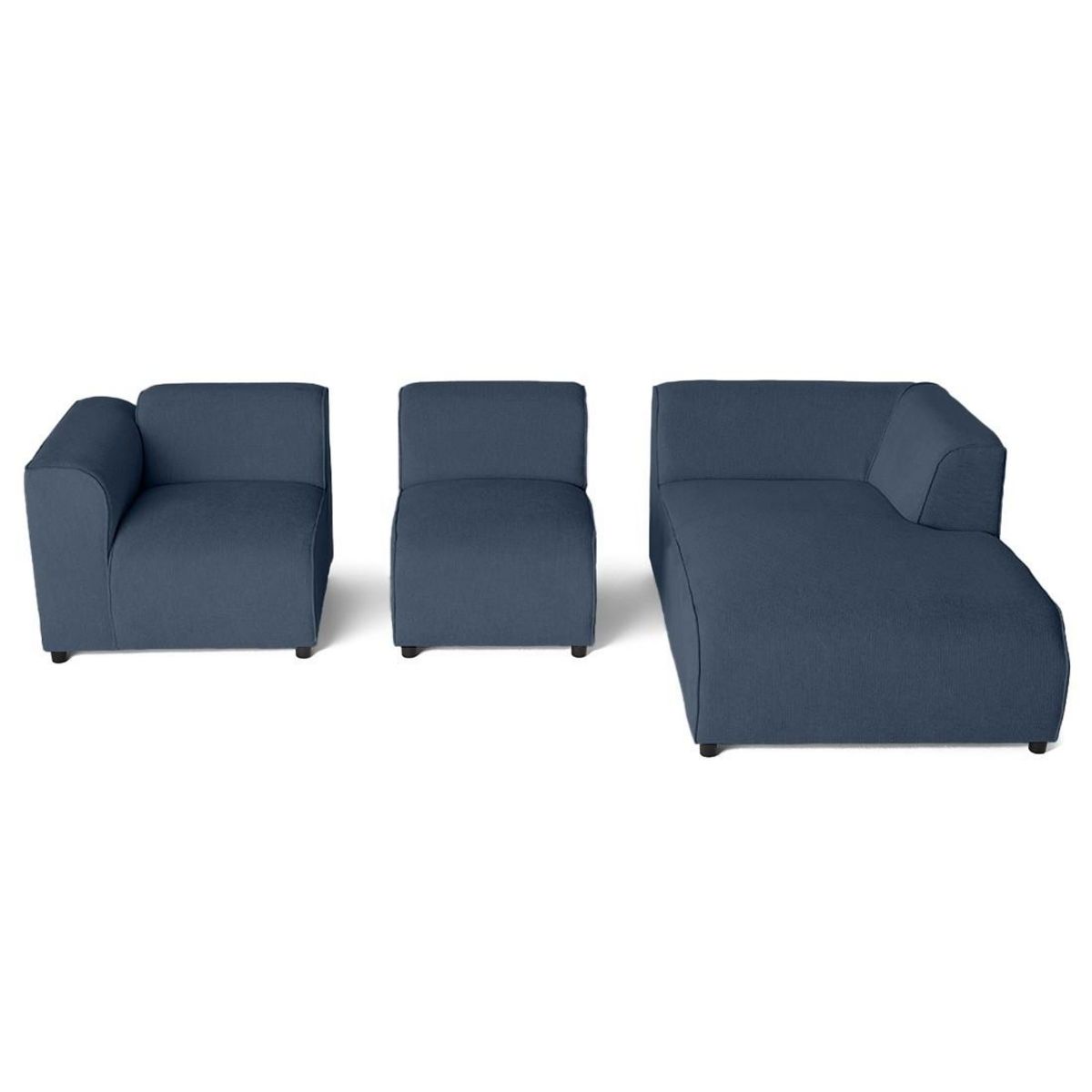 LISA DESIGN Suaro - canapé modulable d'angle droit 4 places en tissu texturé