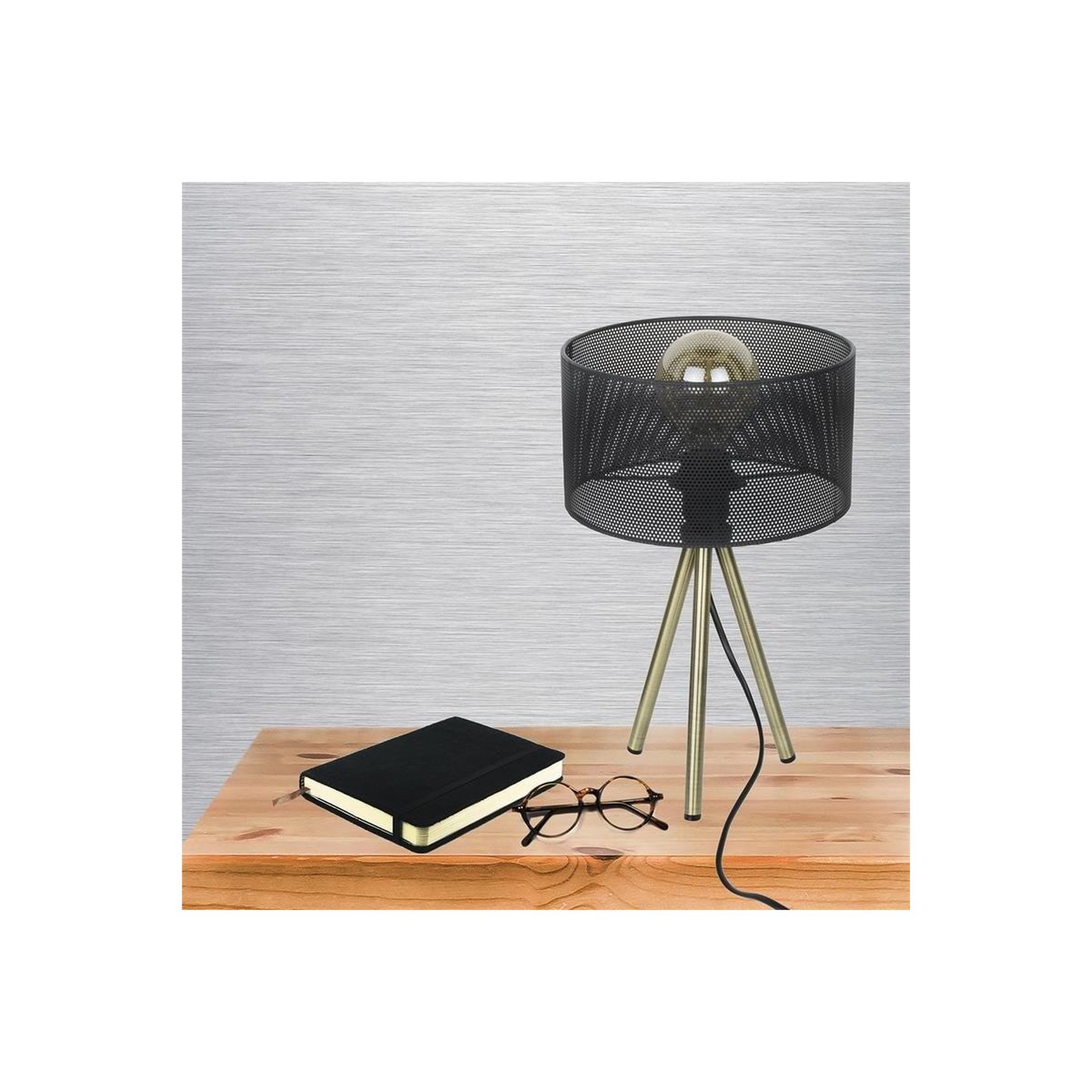 Voir la diapositive 5 : The Home Deco Factory Lampe à Poser Trépied  Perforée  38cm Gris